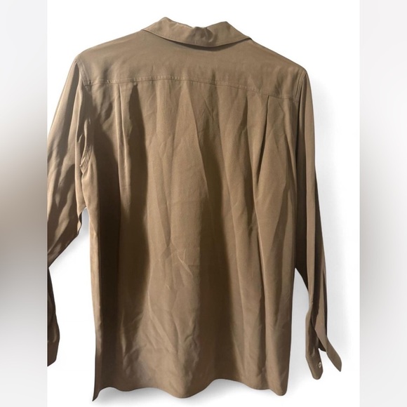 Vintage Jaeger Silk Button Down olive/ Khaki women’s 34 bust - Picture 8 of 8
